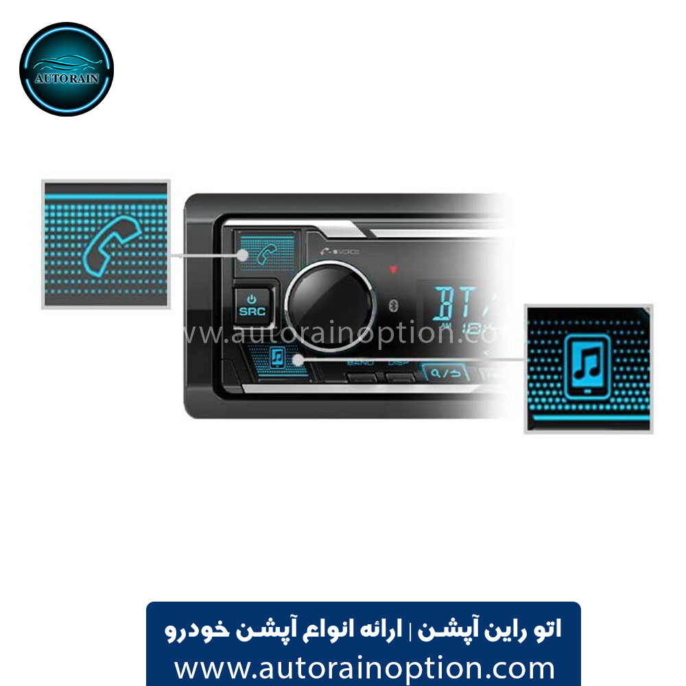 پخش خودرو کنوود مدل KMM-BT408 بلوتوثی 1 دین اتو راین آپشن